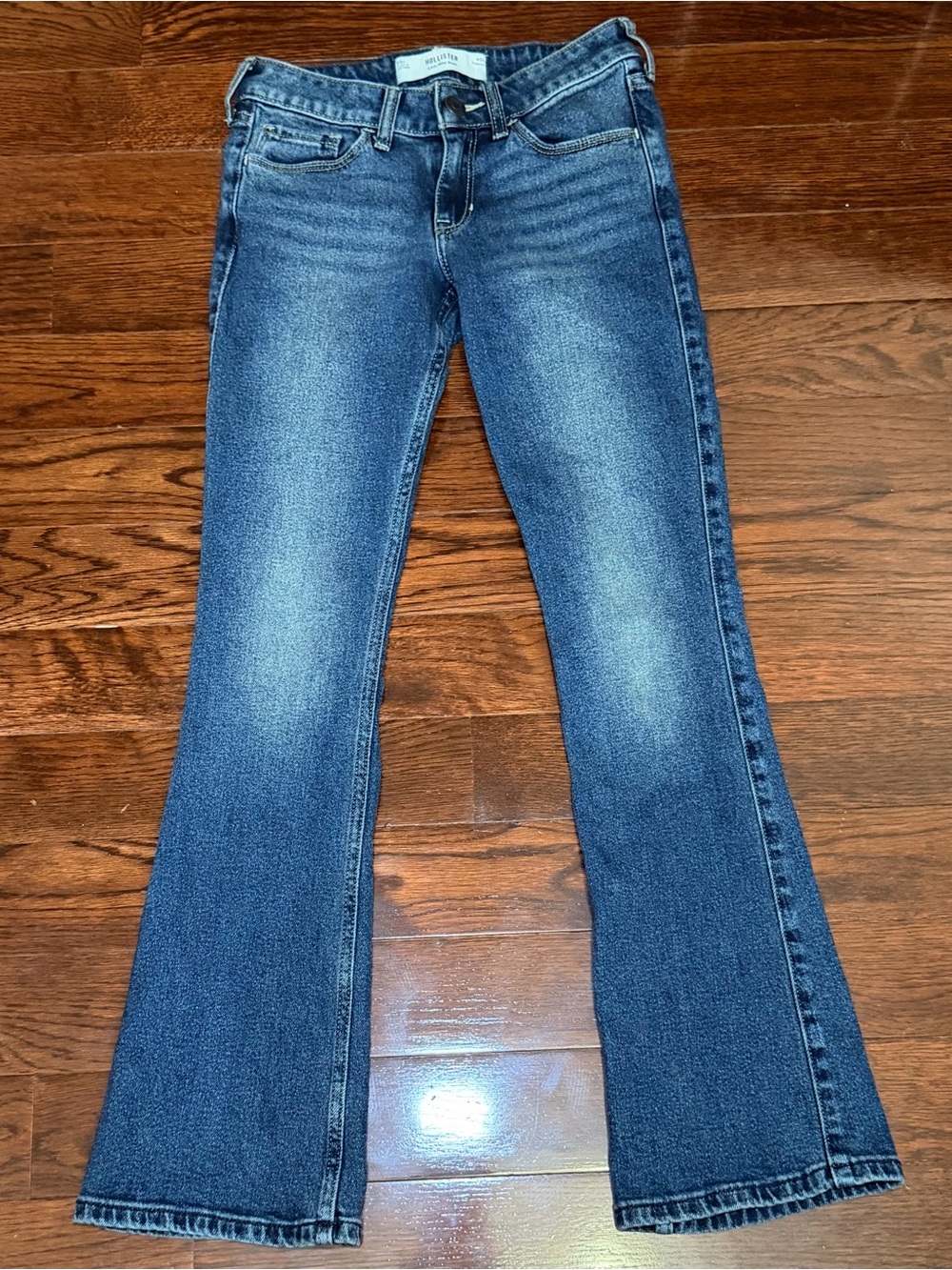 Hollister Low Rise Women's Dark Blue Bootcut Jeans Size W24 00r regular